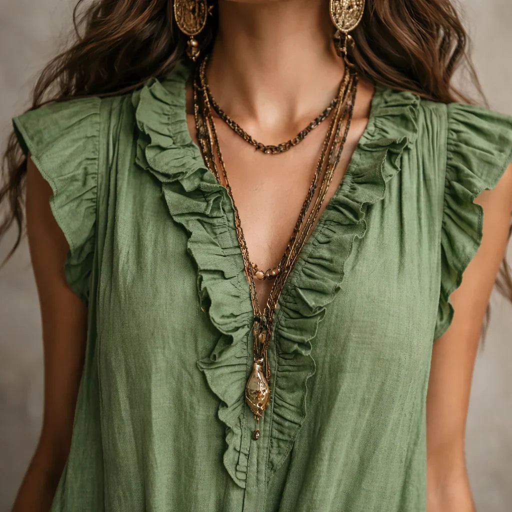 Gelsomina Stradiotto™ Flowy Ruffled Maxi Dress for Effortless Style