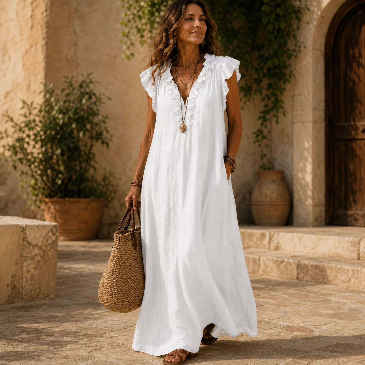 Gelsomina Stradiotto™ Flowy Ruffled Maxi Dress for Effortless Style