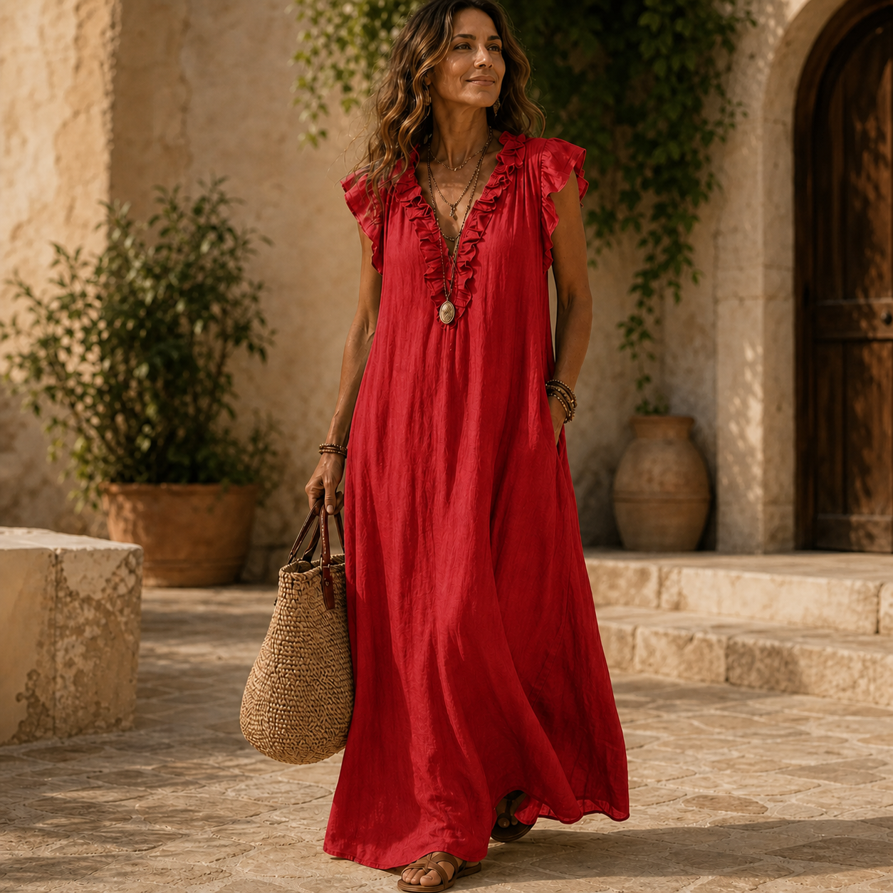 Gelsomina Stradiotto™ Flowy Ruffled Maxi Dress for Effortless Style