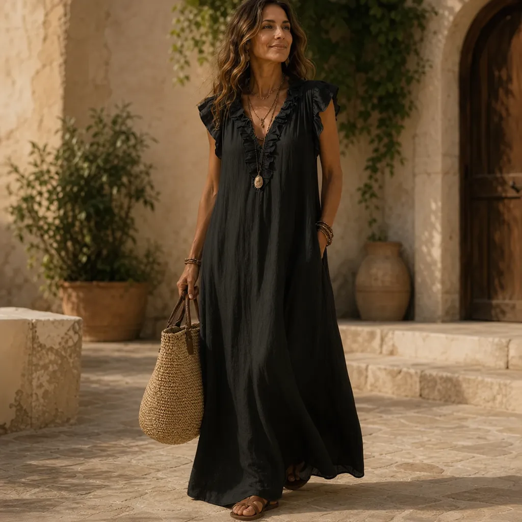 Gelsomina Stradiotto™ Flowy Ruffled Maxi Dress for Effortless Style