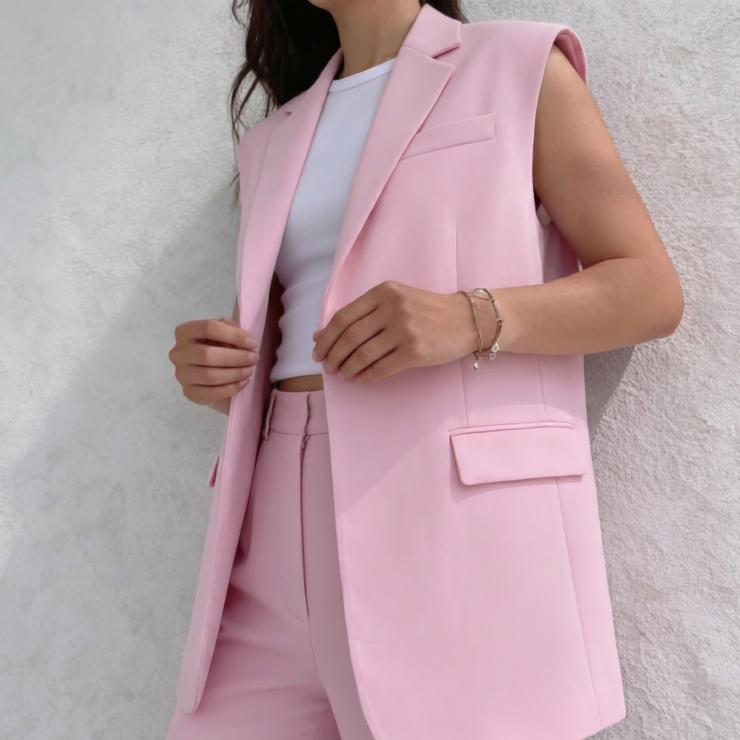 Matilde Neri™ Polished Sleeveless Blazer Pant Set