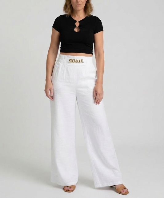 Carmela Catenozzi™ Elevated Wide Leg Chain Trousers