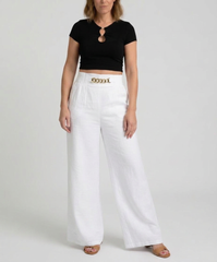 Carmela Catenozzi™ Elevated Wide Leg Chain Trousers