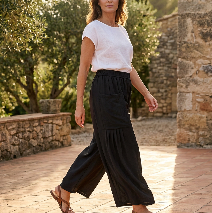 Giuseppina Mancini™ Breathable Wide Leg Linen Pants