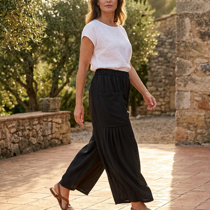 Giuseppina Mancini™ Breathable Wide Leg Linen Pants
