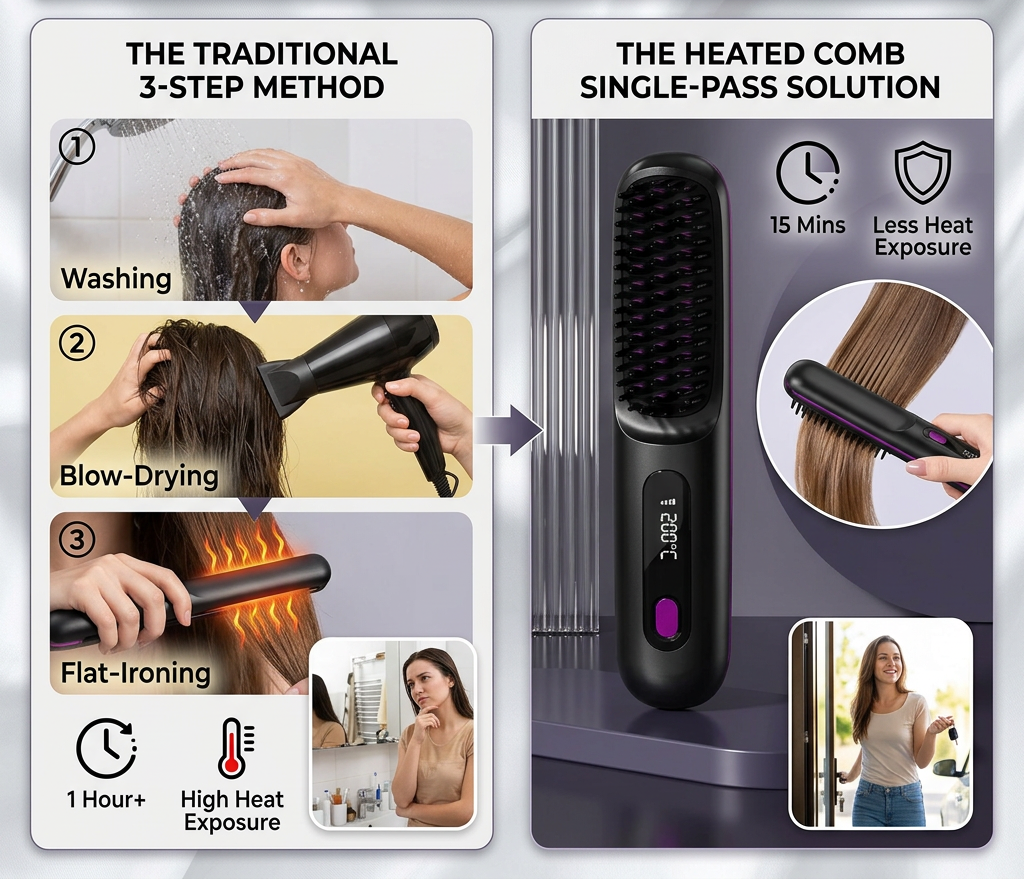 Silkané™ Wireless Ceramic Straightening Comb