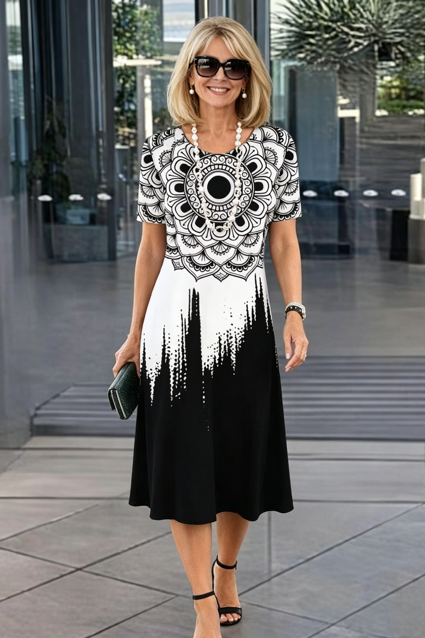 Gina Cappellari™ Relaxed Pleated Color Block Dress