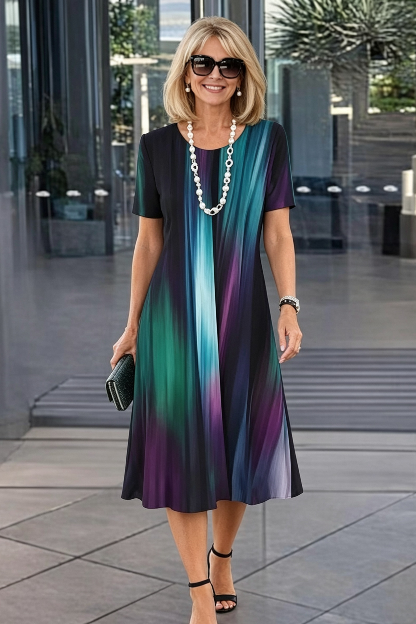 Gina Cappellari™ Relaxed Pleated Color Block Dress