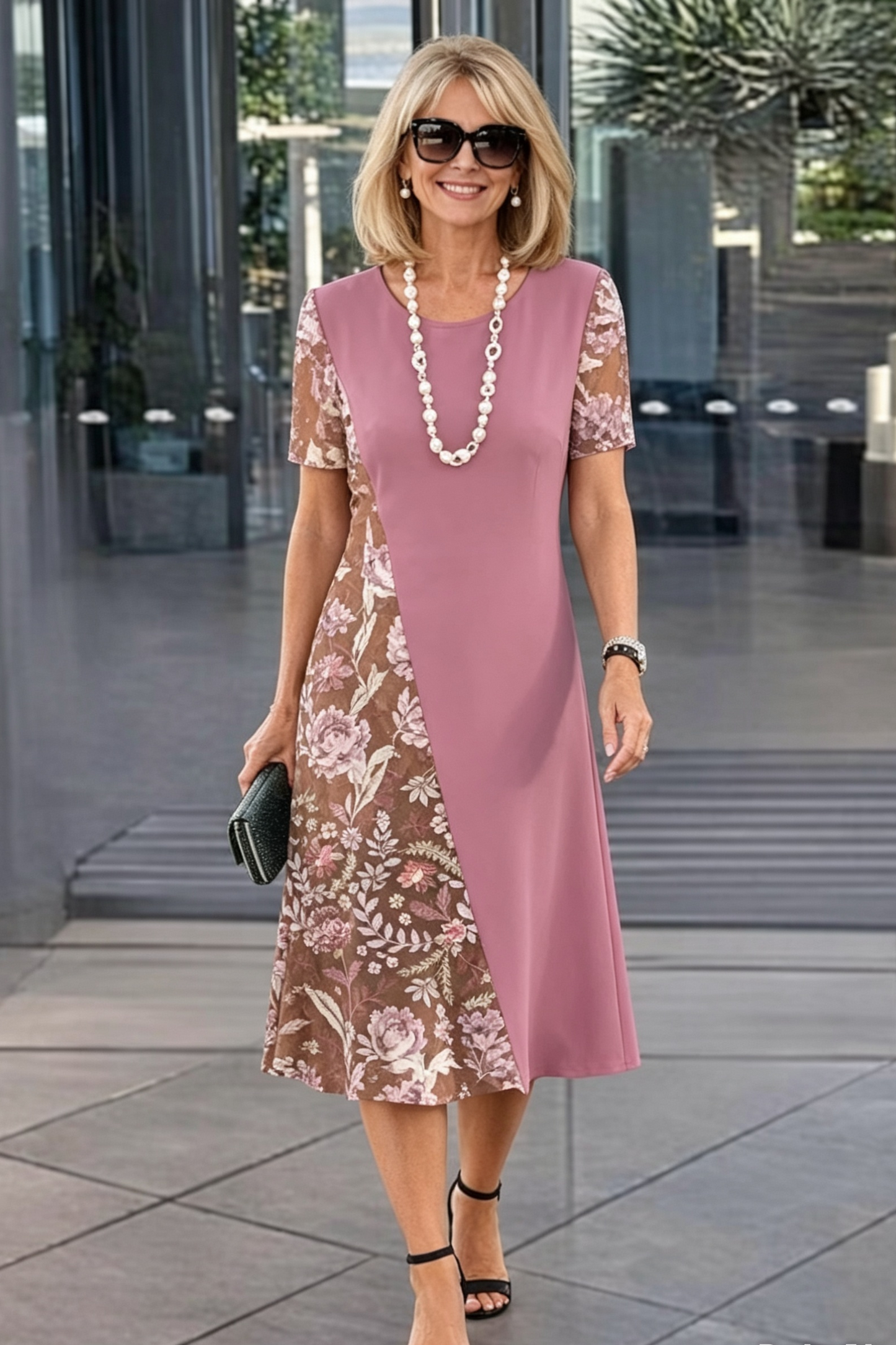 Gina Cappellari™ Relaxed Pleated Color Block Dress