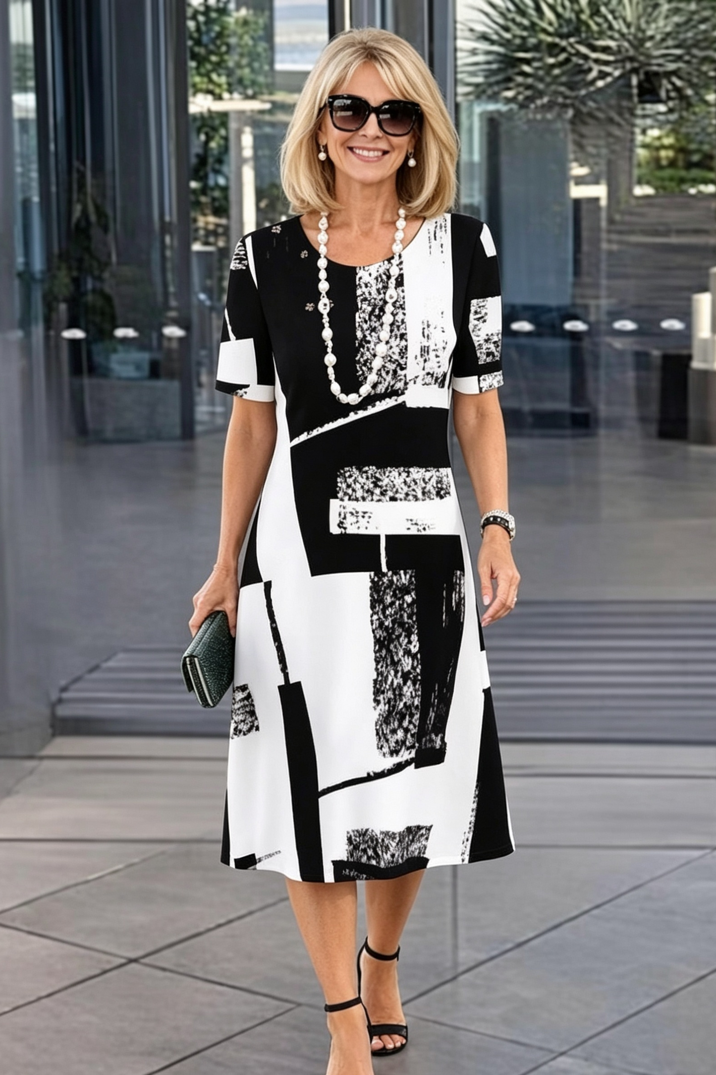 Gina Cappellari™ Relaxed Pleated Color Block Dress