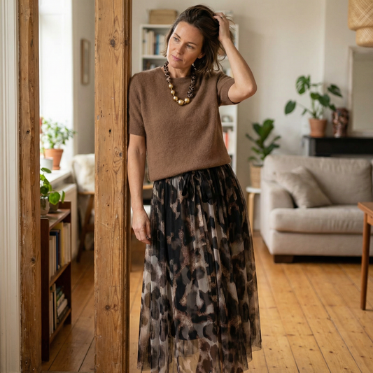Giulia Greco™ Effortless Leopard Sweater Skirt Set