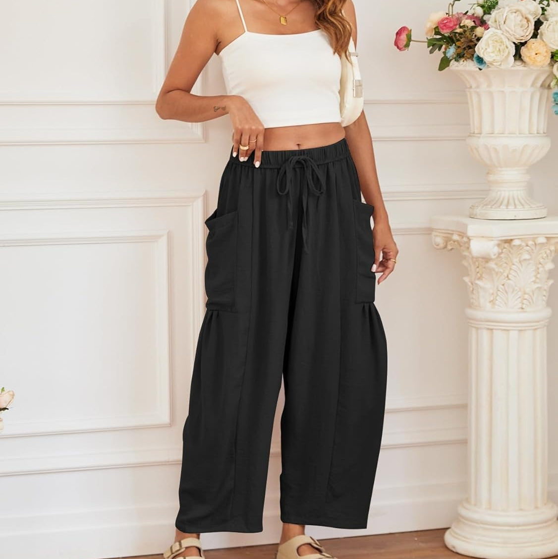 Giuseppina Mancini™ Breathable Wide Leg Linen Pants