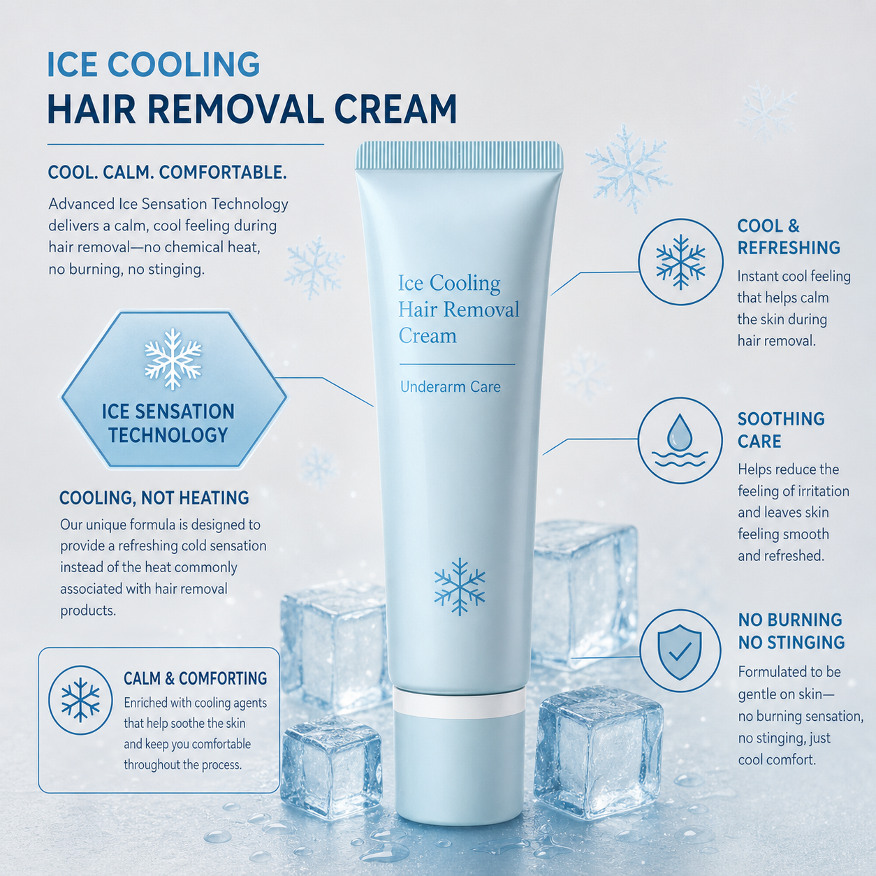 Glacène™ Gentle Hair Removal Cream for Sensitive Skin