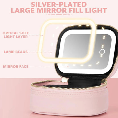 GlowKit Pro+™ Compact Makeup Bag with LED Mirror
