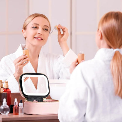 GlowKit Pro+™ Compact Makeup Bag with LED Mirror