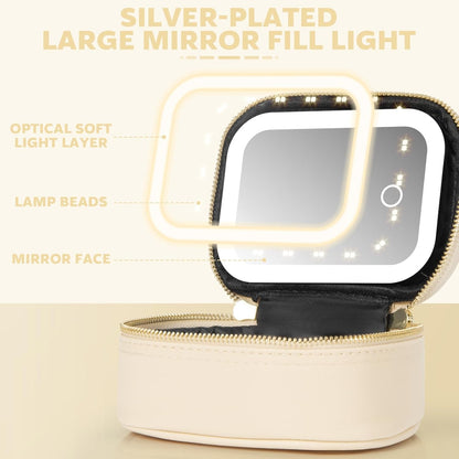 GlowKit Pro+™ Compact Makeup Bag with LED Mirror