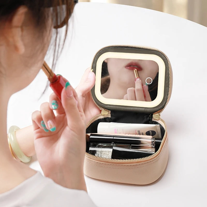 GlowKit Pro+™ Compact Makeup Bag with LED Mirror