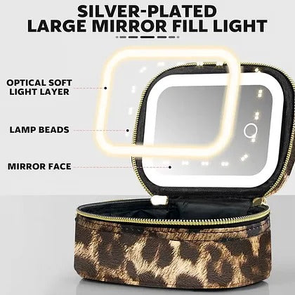 GlowKit Pro+™ Compact Makeup Bag with LED Mirror
