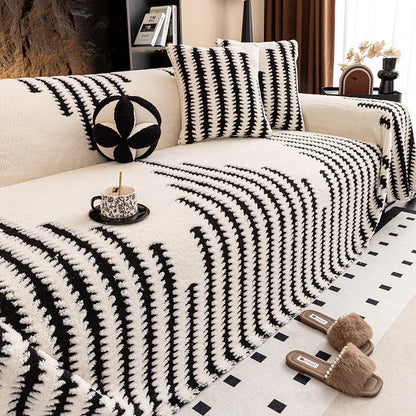 GripPlush Soft Grip Sofa Protector - alternate product angle of plush non-slip sofa cover