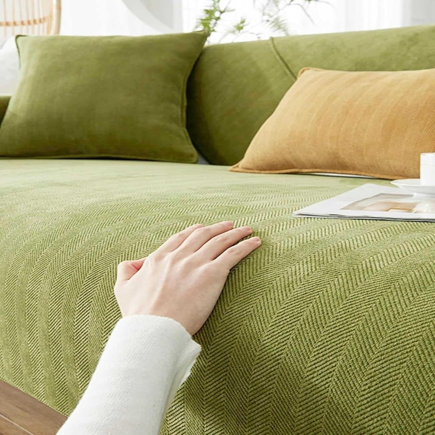 GripSoft™ Non-Slip Chenille Couch Cover