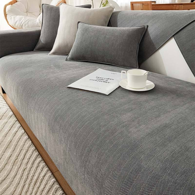 GripSoft™ Non-Slip Chenille Couch Cover