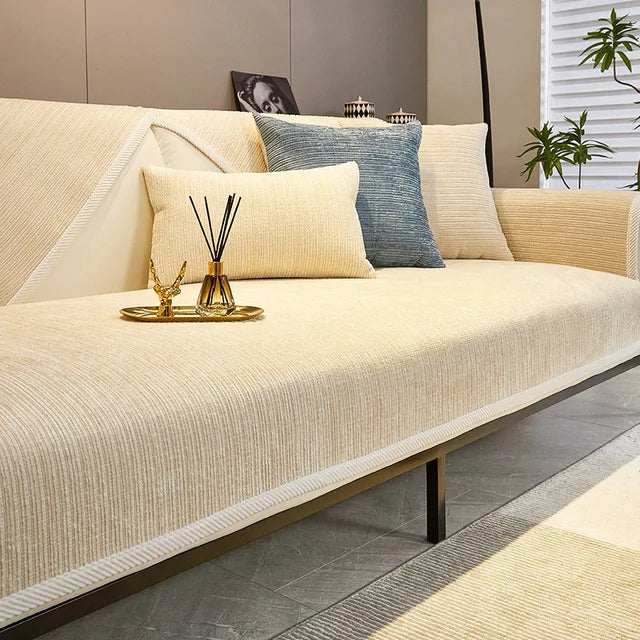 GripStay™ Chenille Sofa Cover for Pet Protection