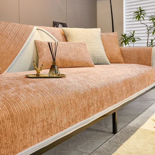 GripStay™ Chenille Sofa Cover for Pet Protection