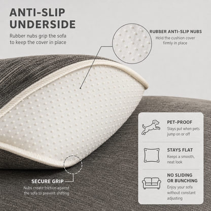 GripStay™ Chenille Sofa Cover for Pet Protection