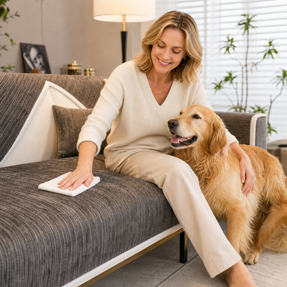 GripStay™ Chenille Sofa Cover for Pet Protection