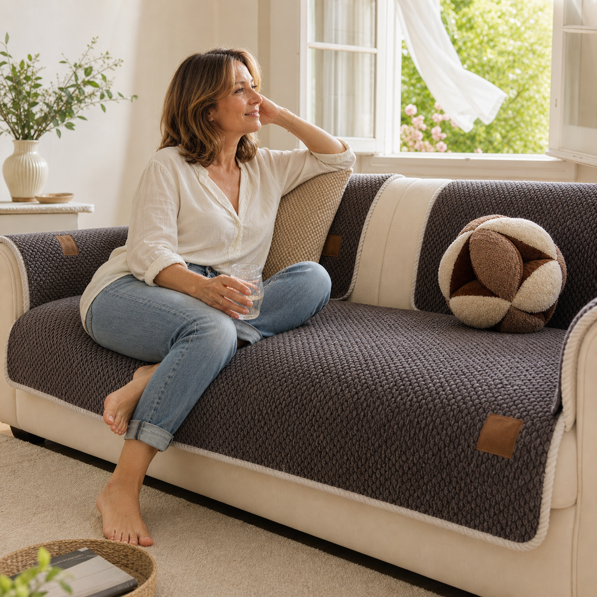 GripStay Prime™ Non-Slip Sofa Cover for Everyday Protection