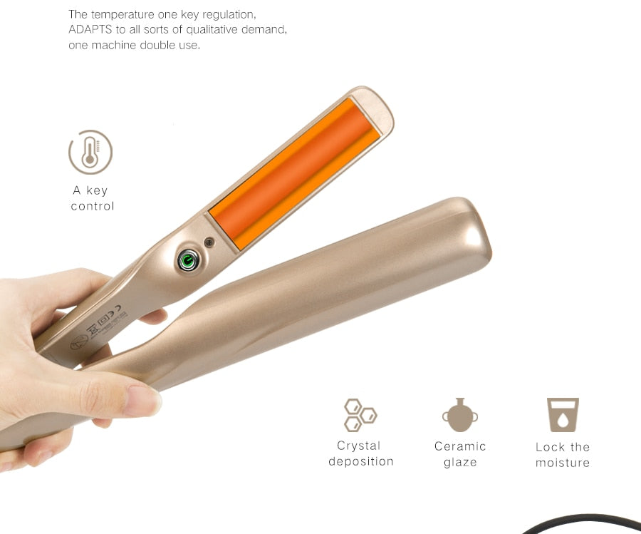 TwistLine™️ 2 in 1 curling iron and hair straightener