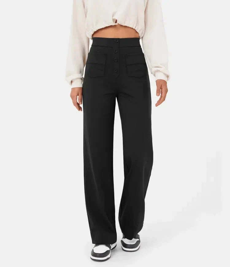 Adona™ Elasticated high-waisted trousers