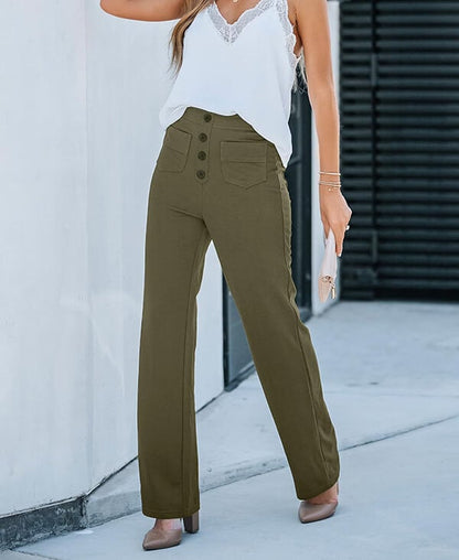 Adona™ Elasticated high-waisted trousers