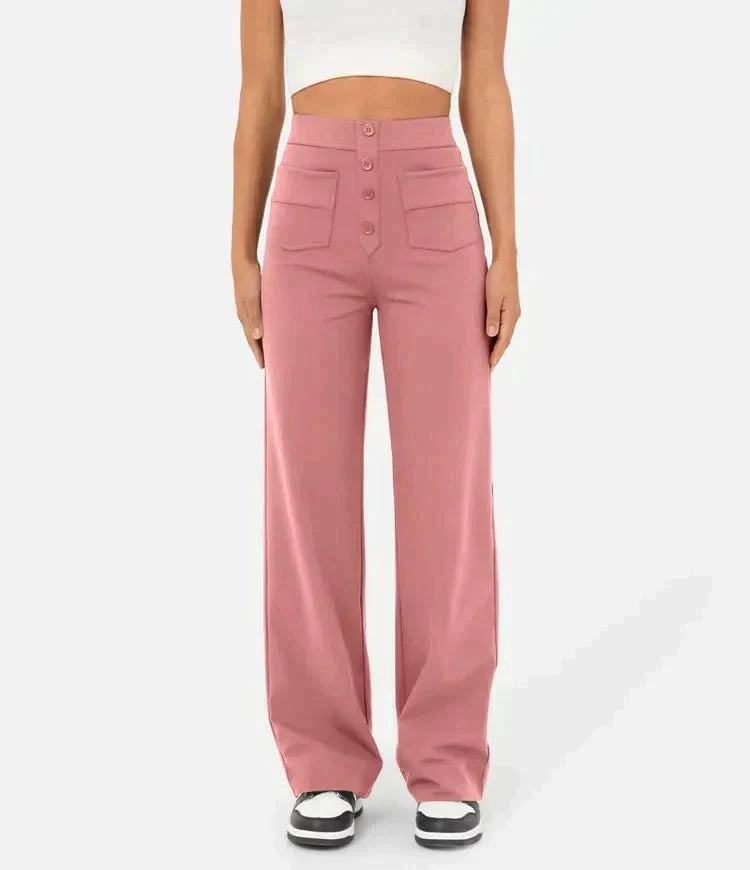 Adona™ Elasticated high-waisted trousers
