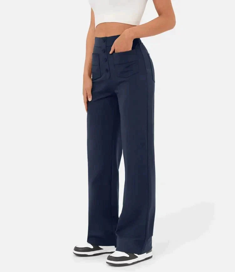 Adona™ Elasticated high-waisted trousers