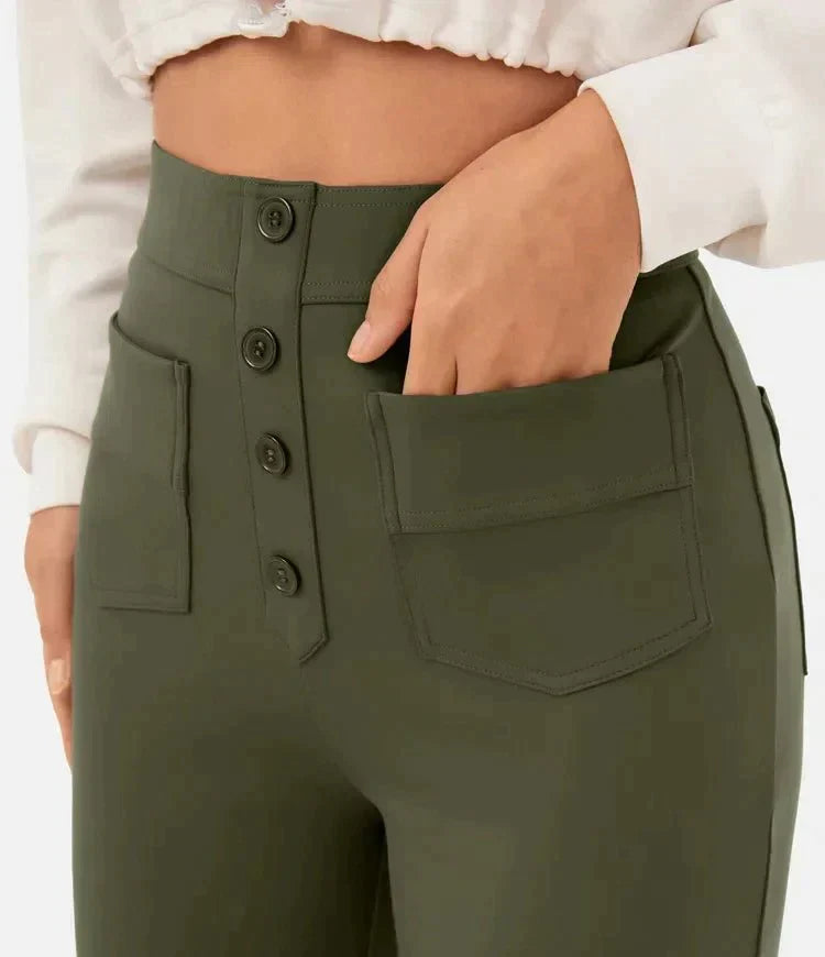 Adona™ Elasticated high-waisted trousers