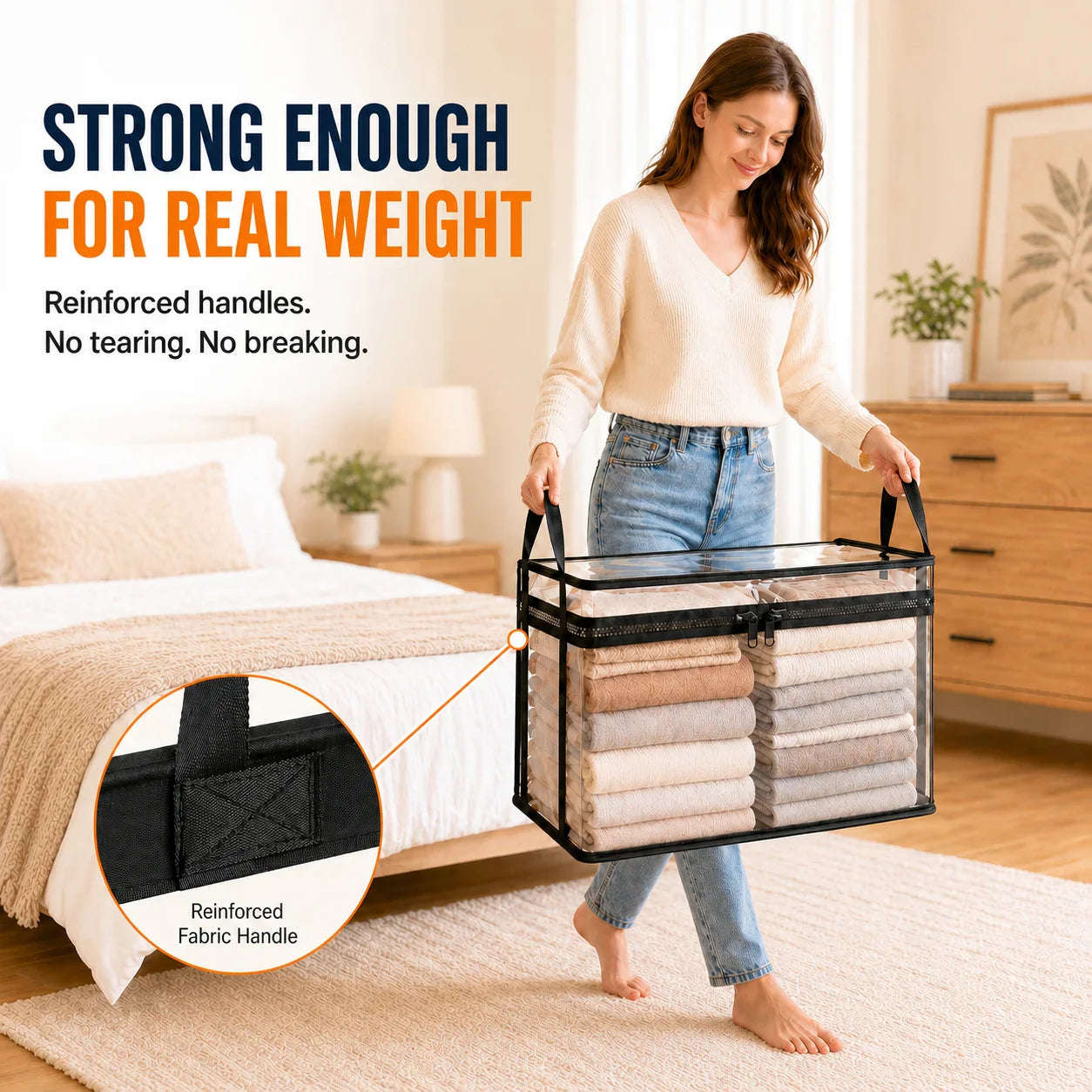HomeVault™ Foldable Clear Storage Bag for Clutter-Free Closets