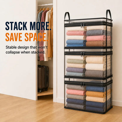 HomeVault™ Foldable Clear Storage Bag for Clutter-Free Closets