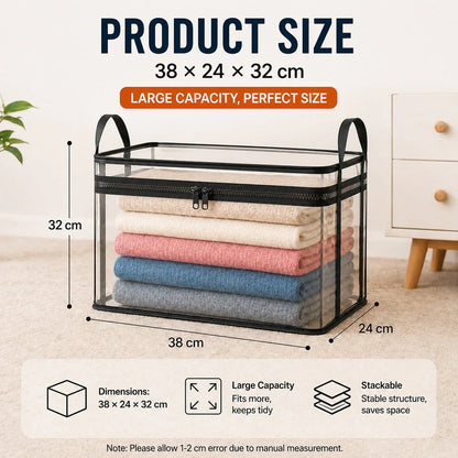 HomeVault™ Foldable Clear Storage Bag for Clutter-Free Closets