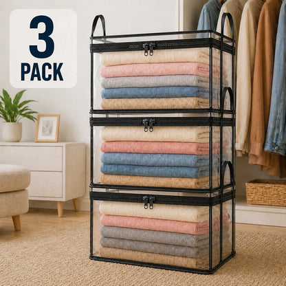 HomeVault™ Foldable Clear Storage Bag for Clutter-Free Closets