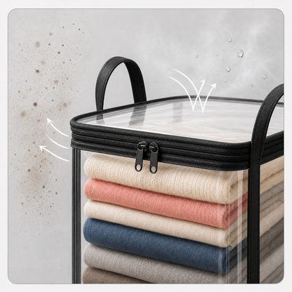 HomeVault™ Foldable Clear Storage Bag for Clutter-Free Closets
