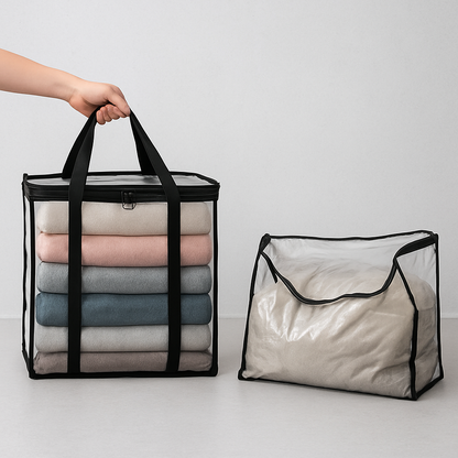 HomeVault™ Foldable Clear Storage Bag for Clutter-Free Closets