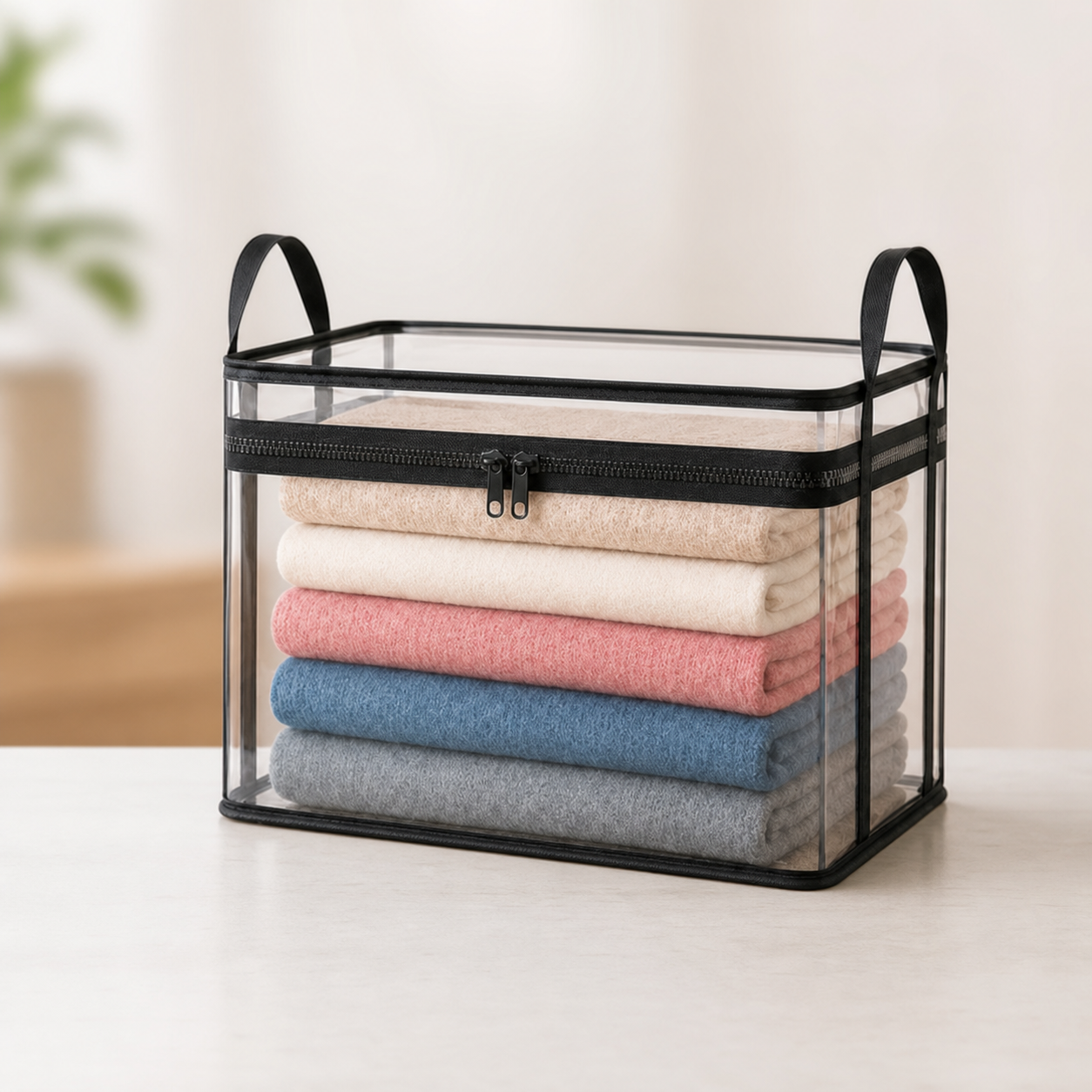 HomeVault™ Foldable Clear Storage Bag for Clutter-Free Closets