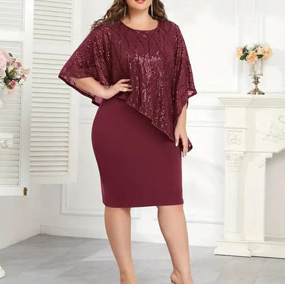 Ida Ambrosino™ Slimming Cape Midi Dress for Events