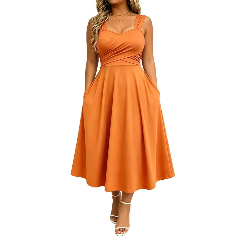 Ida Andreotti™ Effortless V Neck Dress for Everyday Wear