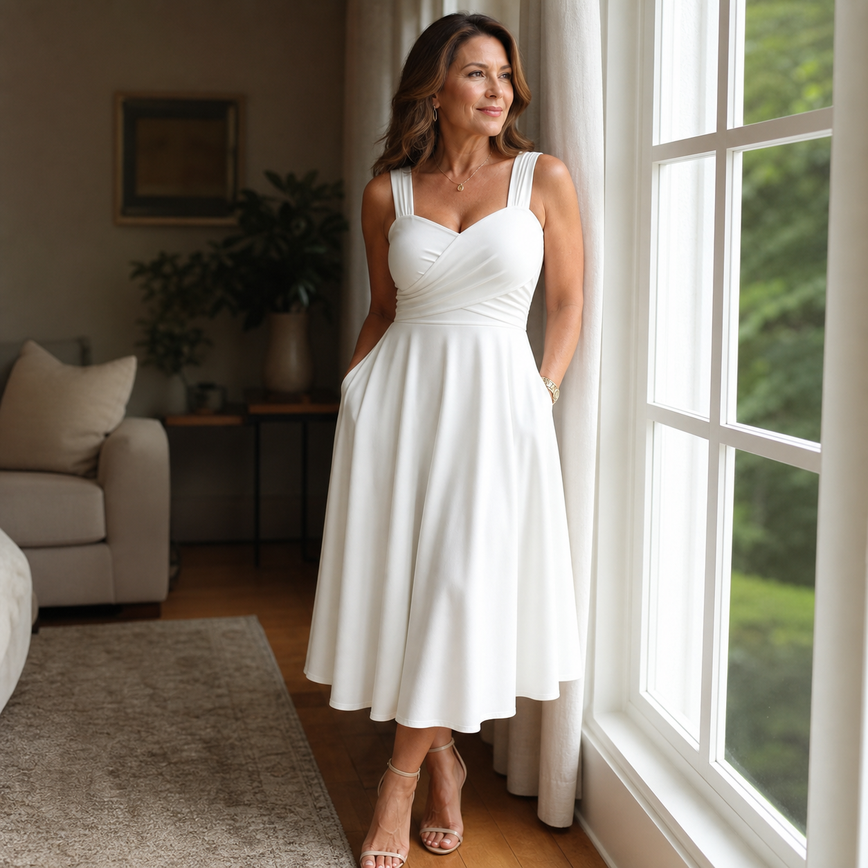 Ida Andreotti™ Effortless V Neck Dress for Everyday Wear