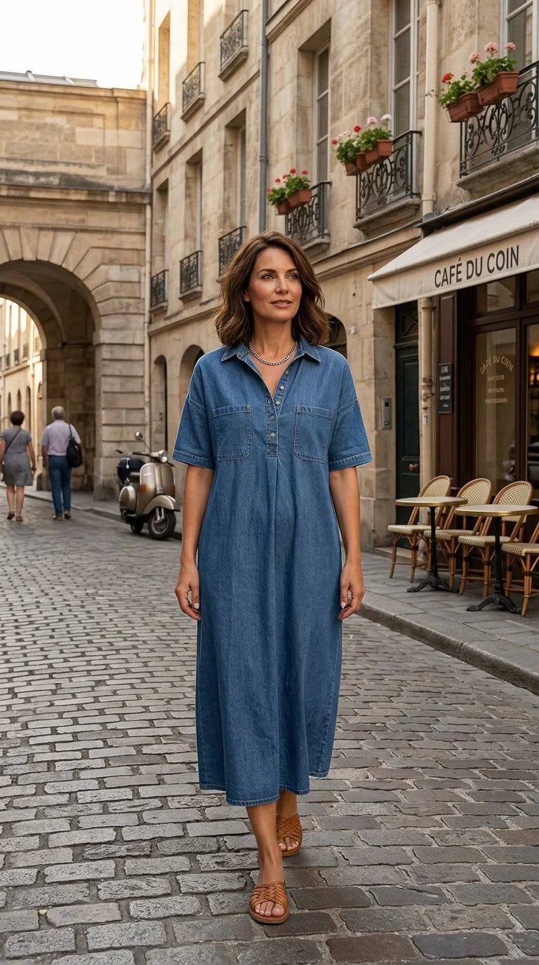 Ida Pasini™ Effortless Pocket Midi Dress