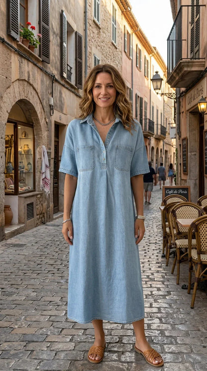 Ida Pasini™ Effortless Pocket Midi Dress
