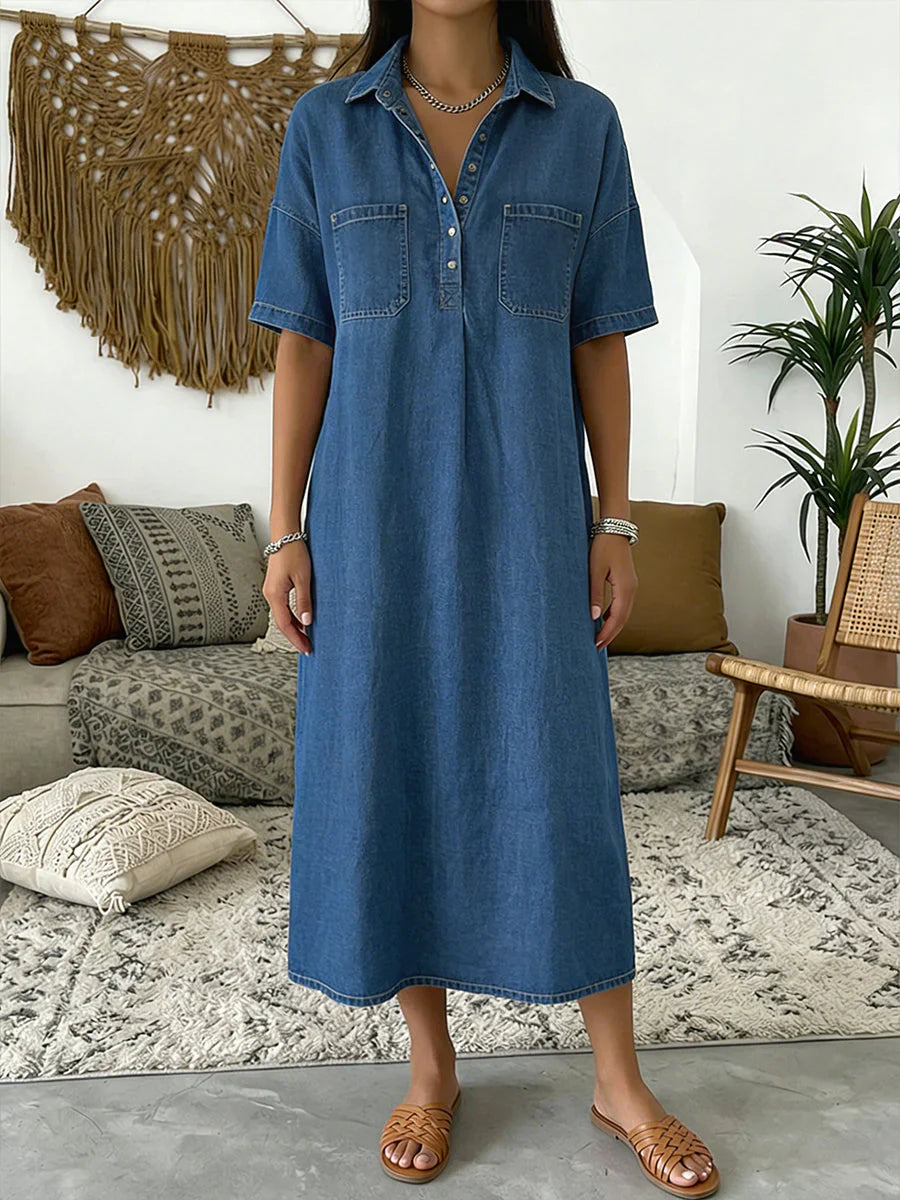 Ida Pasini™ Effortless Pocket Midi Dress