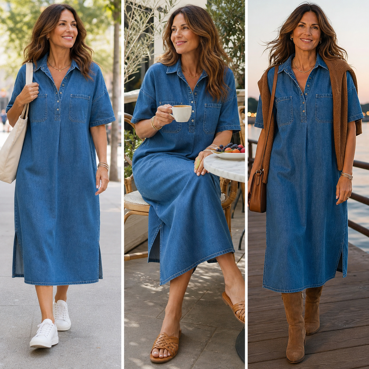 Ida Pasini™ Midi Dress with Pockets for Effortless Everyday Style